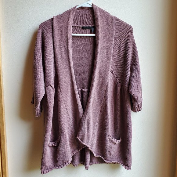 Daisy Fuentes Sweaters - Daisy Fuentes Mauve Open Cardigan Size Medium